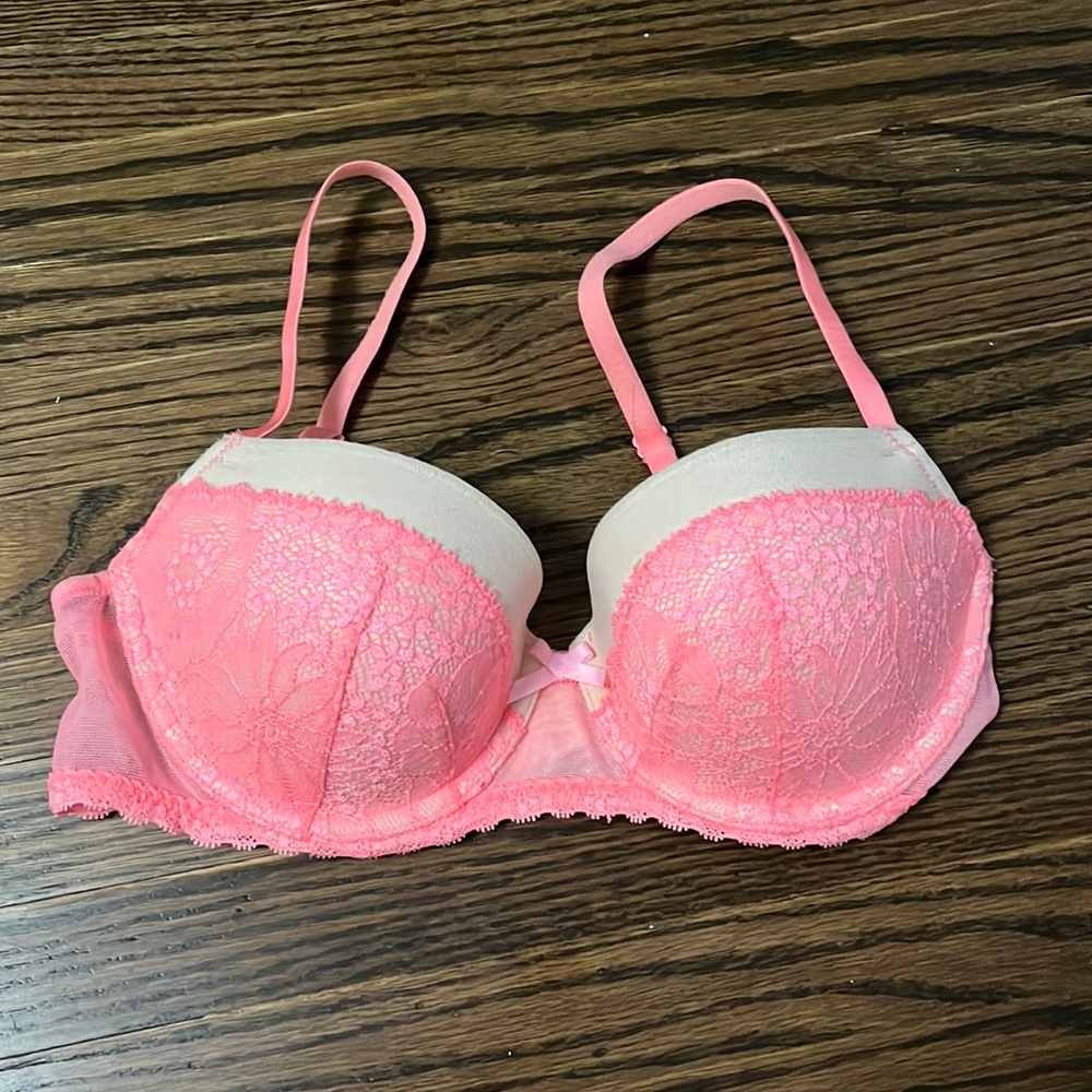Victoria’s Secret Padded Demi Pink Lace Bra